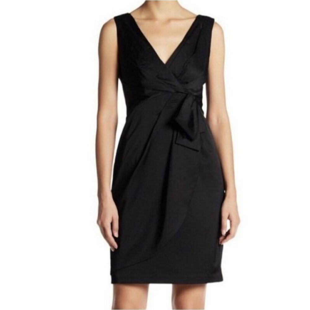 Nanette Lepore Black Katie Mae Satin Cocktail Dress Size 4